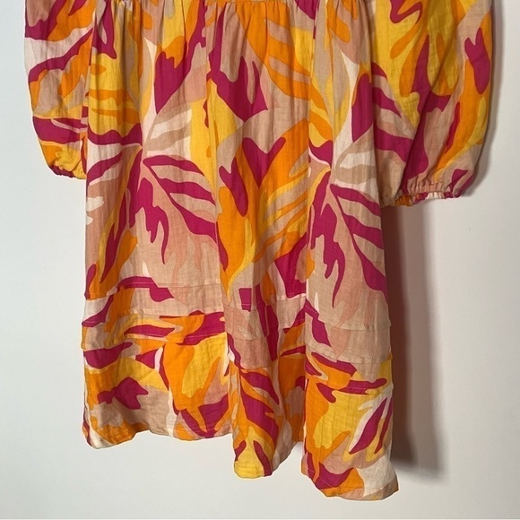 Sanctuary Cotton Babydoll Mini Dress Pink Orange Print Make a Splash XS - Picture 8 of 15